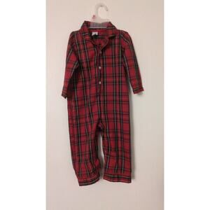 Edgehill Collection 24M Red Plaid Toddler Pajamas One Piece Christmas Holidays
